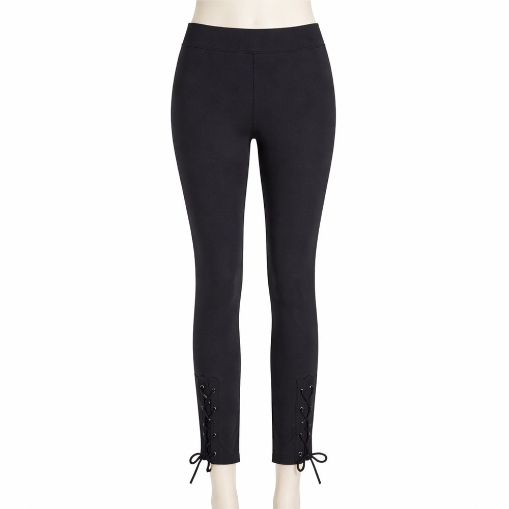 Rag & Bone Leggings Women 4‎ Black Lace Up Ankle Back Zip Stretch Skinny Pants